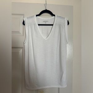 LOFT White Oversized Tank Top